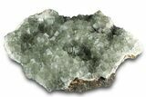 Green Cubic Fluorite Crystal Cluster on Matrix - China #323070-2
